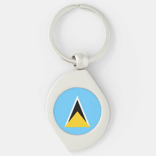 Saint Lucia Flag Keychain