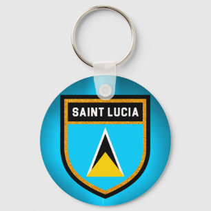 Saint Lucia Flag Keychain