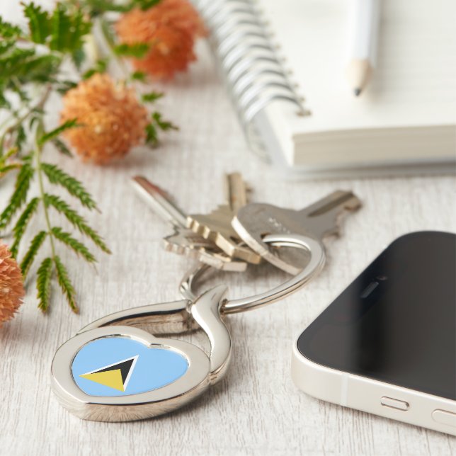 Saint Lucia flag Keychain (Side)