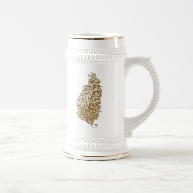 Saint Lucia Flag ~ Map Mug (Right)