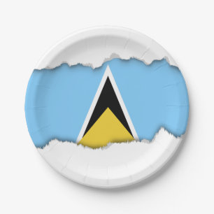Saint Lucia Flag Paper Plate