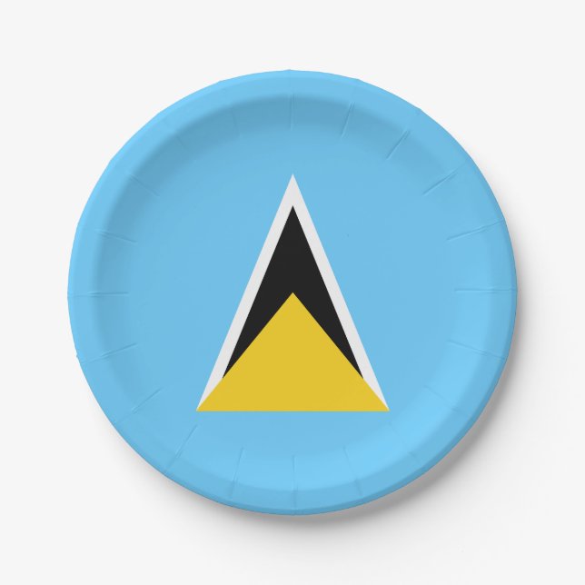 Saint Lucia Flag Paper Plate (Front)