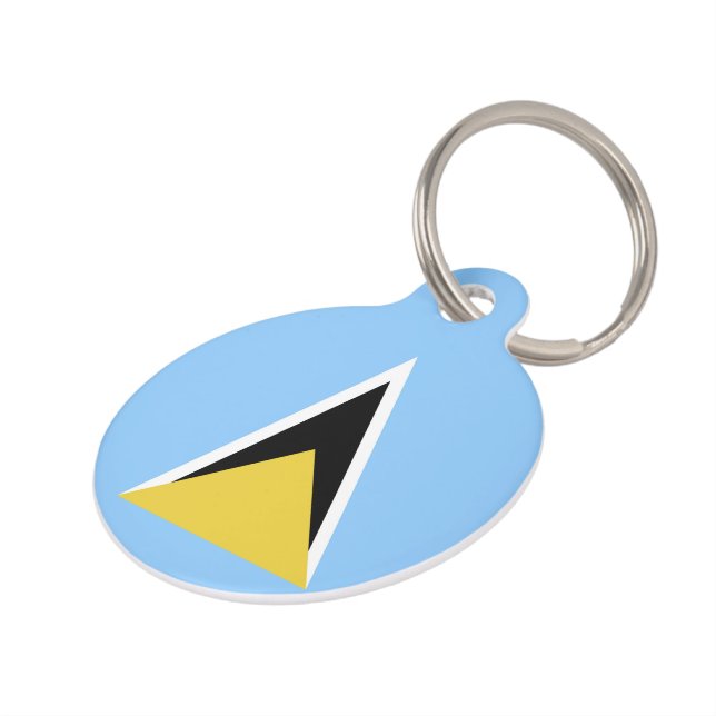 Saint Lucia flag Pet Tag (Side)