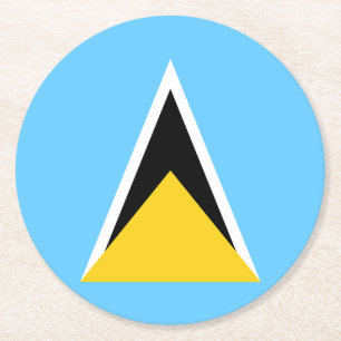 Saint Lucia Flag Round Paper Coaster