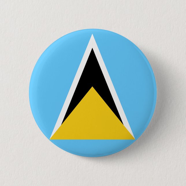 Saint Lucia Flag Saint Lucian Independence 2 Inch Round Button (Front)