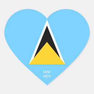 Saint Lucia Flag Splendid Patriotic Heart Sticker