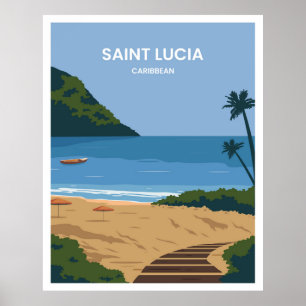 Saint Lucia landscape Poster