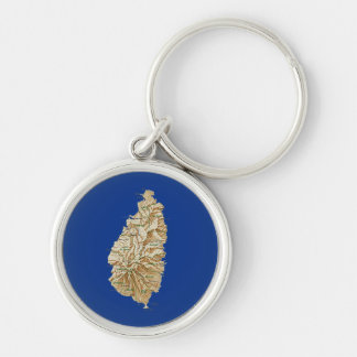 Saint Lucia Map Keychain
