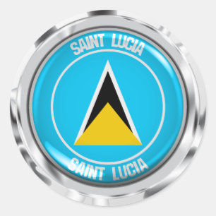 Saint Lucia Round Emblem Classic Round Sticker