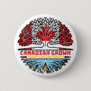 Saint Lucia Saint Lucian Canadian Canada Tree 2 Inch Round Button