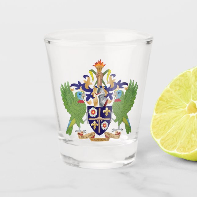 Saint Lucia Shot Glass (Front)