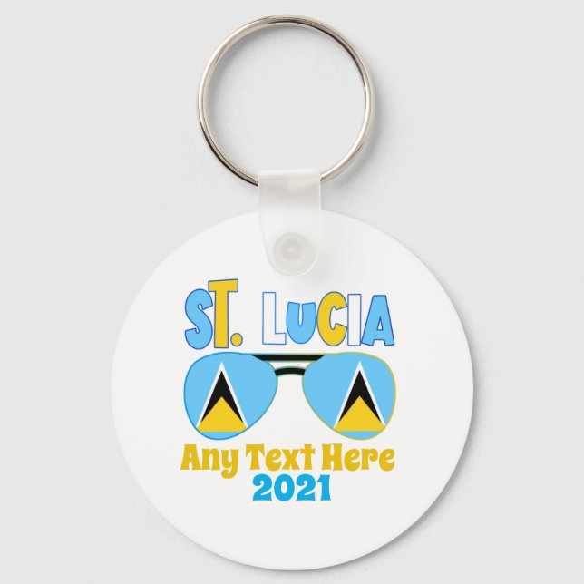 Saint Lucia Summer Vacation Family Group Matching Keychain (Front)