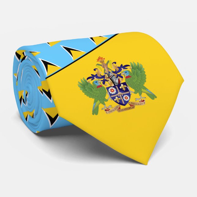 Saint Lucian Flag & Coat of Arms, Saint Lucia Tie (Rolled)