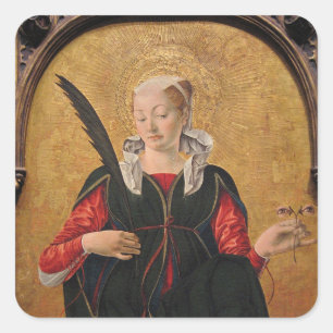 Saint Lucy by Francesco del Cossa Square Sticker