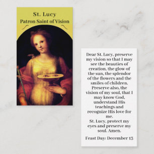 Saint Lucy Customizable Prayer Card
