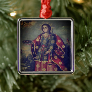 Saint Lucy in the style of Cusco School Metal Ornament