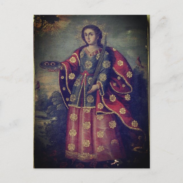 Saint Lucy in the style of Cusco School Postcard (Front)