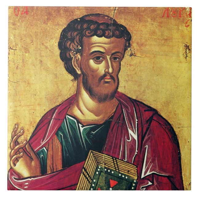 Saint Luke the Evangelist Orthodox icon Tile (Front)