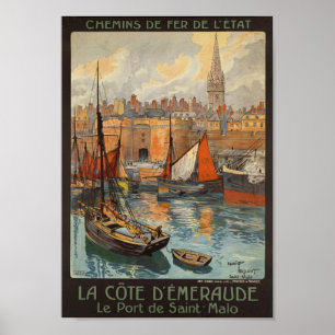 Saint Malo France - Poster de voyage en français V
