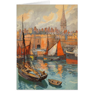 Saint Malo, France, Vintage Travel Poster Art
