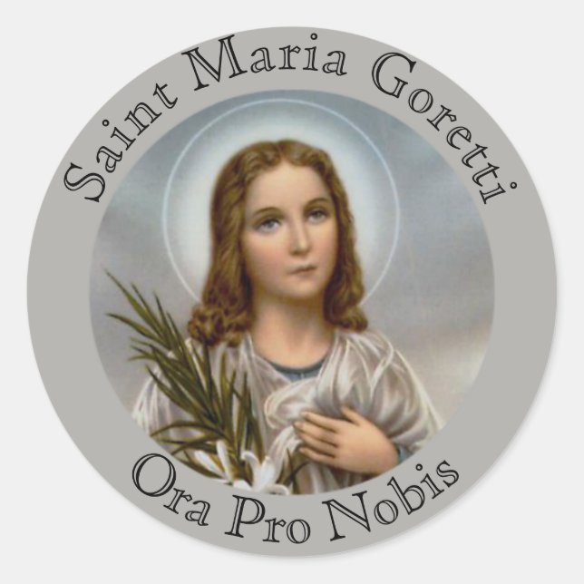 Saint Maria Goretti Lily Girl Classic Round Sticker (Front)