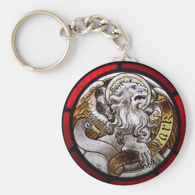 Saint Mark Stained Glass Keychain (Front)