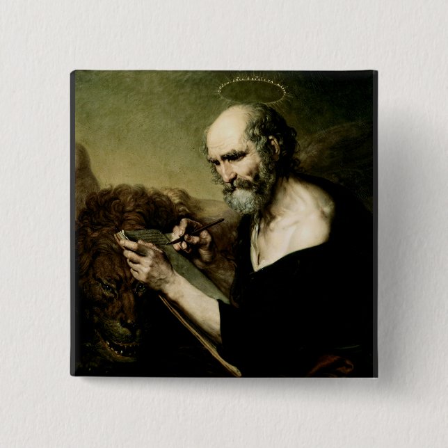 Saint Mark the Evangelist 2 Inch Square Button (Front)