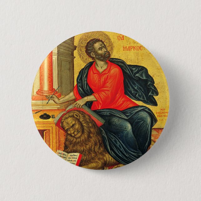 Saint Mark the Evangelist orthodox icon 2 Inch Round Button (Front)