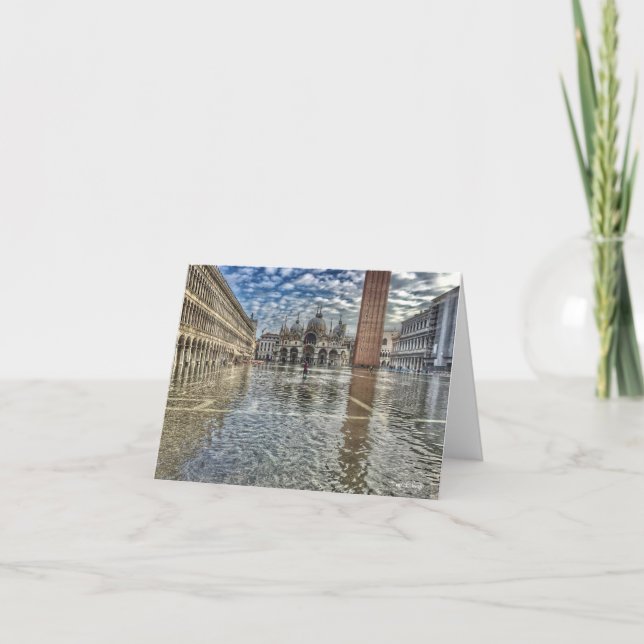Saint Marks Square flood, venice Thank You Card (Front)