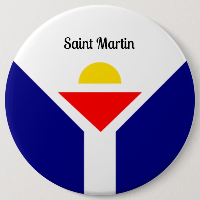 Saint Martin, Caribbean 6 Inch Round Button (Front)