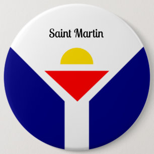 Saint Martin, Caribbean 6 Inch Round Button