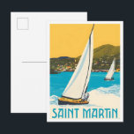 Saint Martin Caribbean Vintage Travel Postcard<br><div class="desc">Saint Martin Caribbean Vintage Travel</div>
