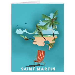 Saint Martin Carte illustrée.
