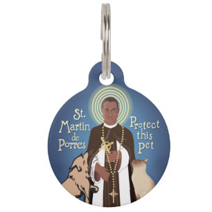 Saint Martin de Porres Protect This Pet, Pet Tag