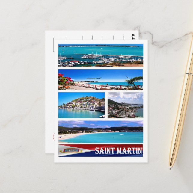 Saint Martin - Mosaic - Postcard (Front/Back In Situ)