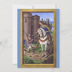 Saint Martin of Tours cutting his cloak in two Holiday Card
