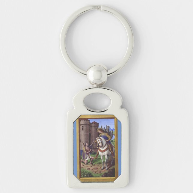 Saint Martin of Tours cutting his cloak in two Keychain (Front)