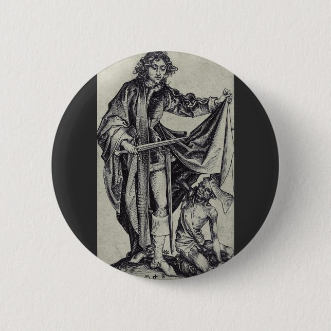 Saint Martin of Tours Engraving Art 2 Inch Round Button (Front)