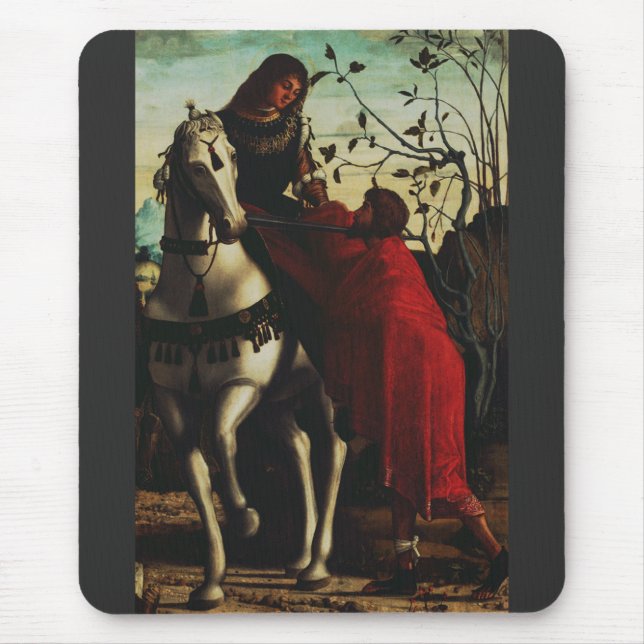 Saint Martin of Tours Sharing the Cloak Fine Art Mouse Pad (Front)
