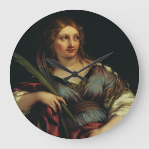 Saint Martina of Rome by Pietro Berrettini Large Clock