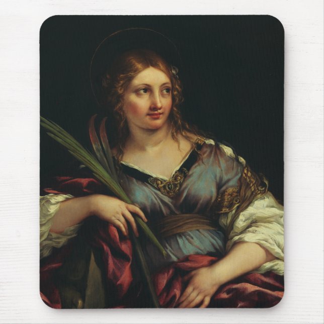 Saint Martina of Rome by Pietro Berrettini Mouse Pad (Front)