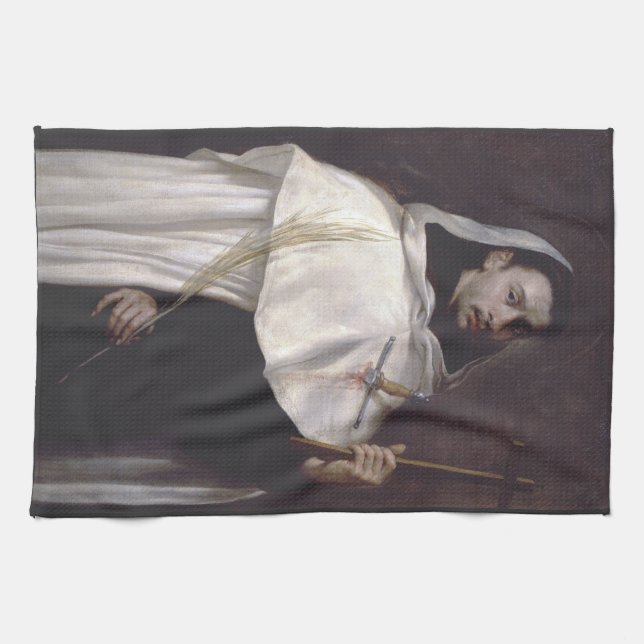 Saint Martyr Angelus of Jerusalem Kitchen Towel (Horizontal)