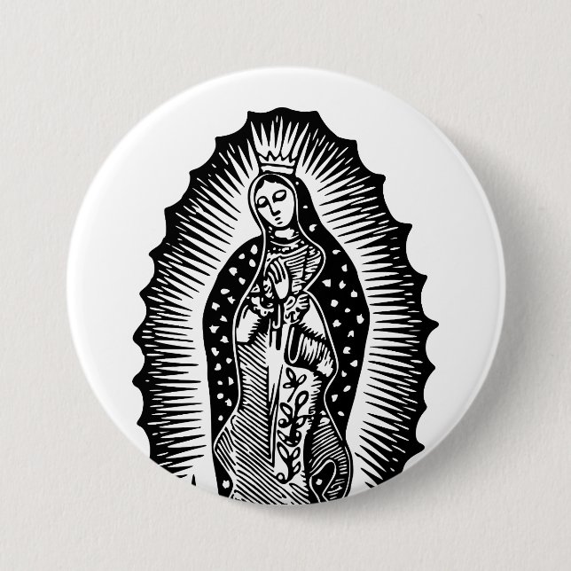 Saint Mary 3 Inch Round Button (Front)