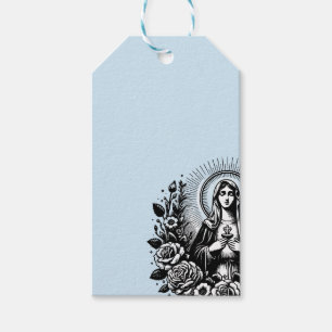 Saint Mary Catholic Christian Soft Heavenly Blue Gift Tags