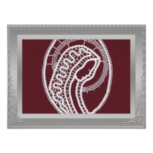 Saint Mary Elegant silver border frame custom  Photo Print