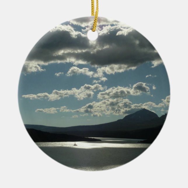 Saint Mary Lake I at Glacier National Park Ceramic Ornament (Front)