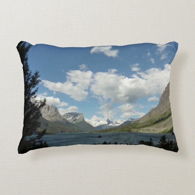 Saint Mary Lake II at Glacier National Park Accent Pillow (Front)