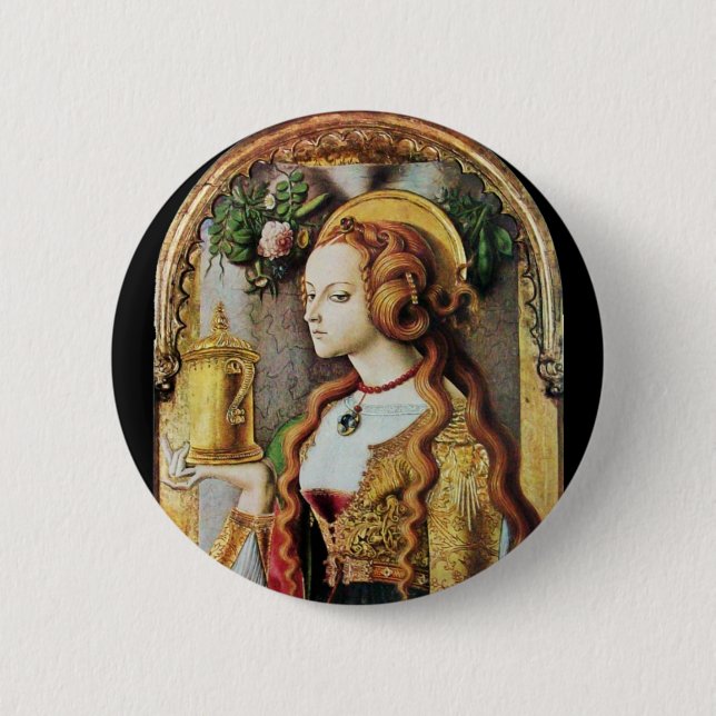 SAINT MARY MAGDALENE 2 INCH ROUND BUTTON (Front)
