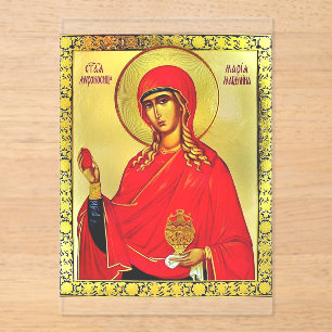 Saint Mary Magdalene orthodox icon Acrylic Invitations