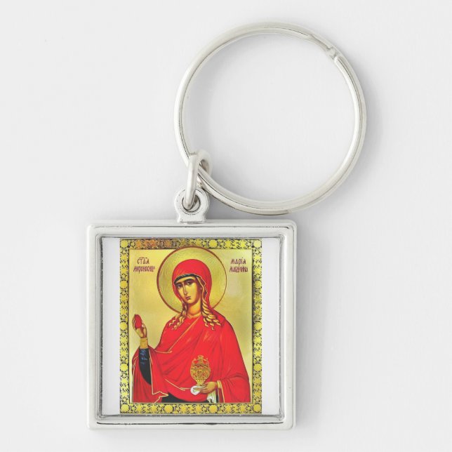 Saint Mary Magdalene orthodox icon Keychain (Front)